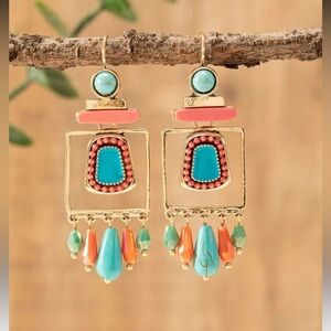 1 Pair Handmade Enamel Crystal Earrings With Variations In Shape,